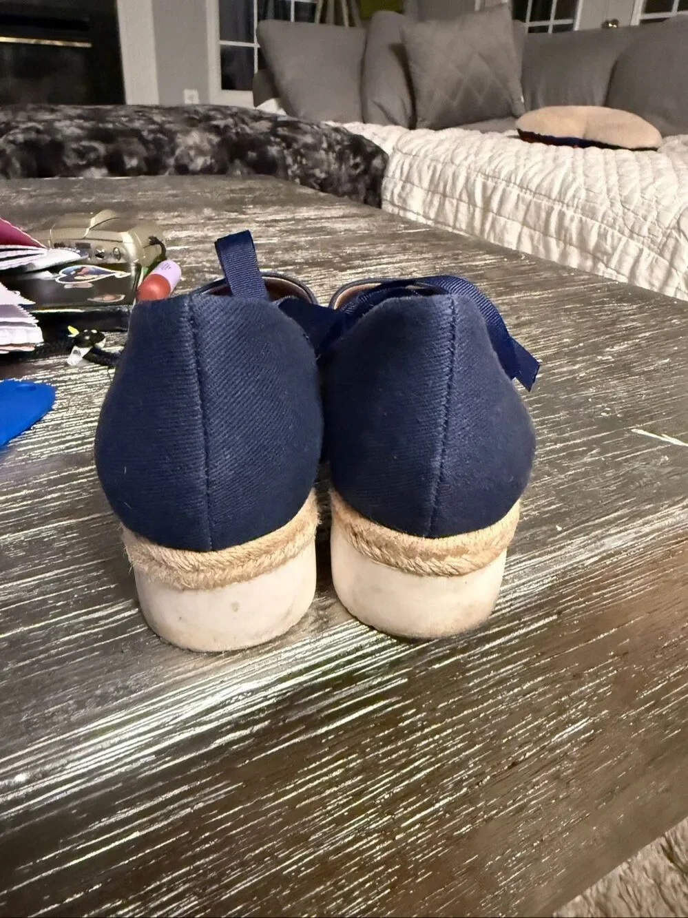 Life Stride Sift System Navy Ankle Tie Espadrille sz 9.5 EUC